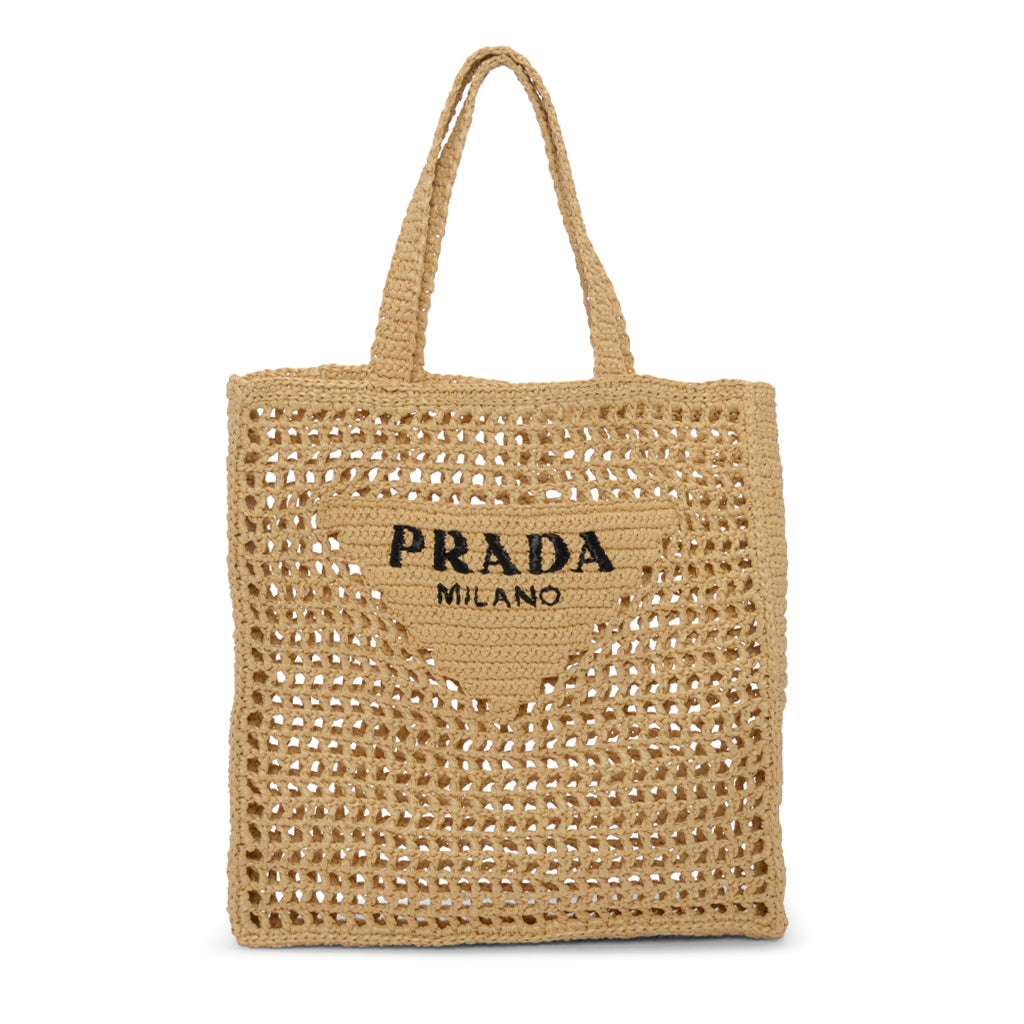 Prada Natural Raffia Crochet Tote