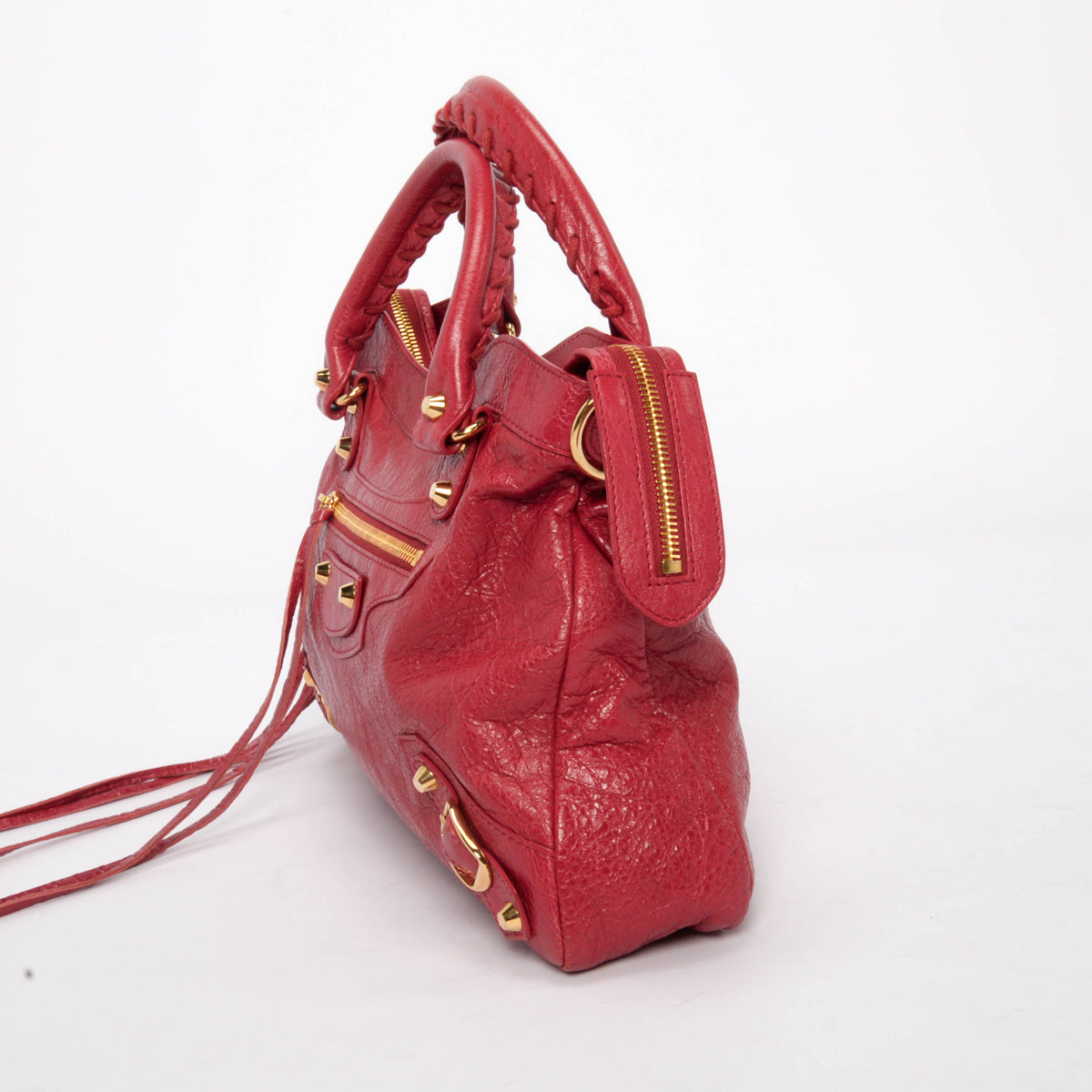 Balenciaga Raspberry Arena Lambskin Town Bag