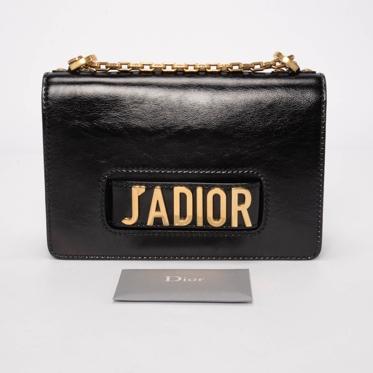Dior Black Patent Leather Medium J'Adior Chain Flap Bag