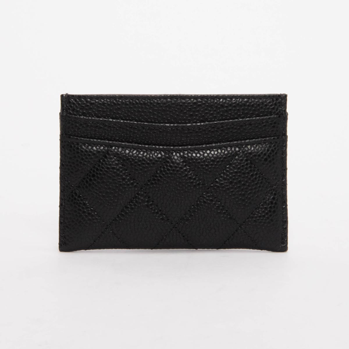 Chanel Black Quilted Caviar Classic CC Card Holder