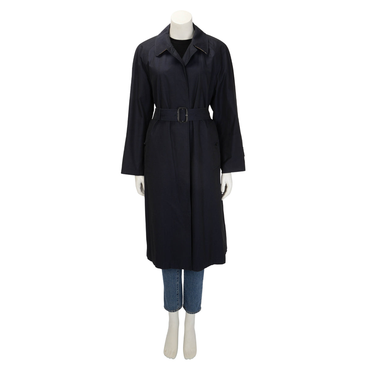 Burberry Blue Carbon Cotton Brighton Trench Coat UK 6