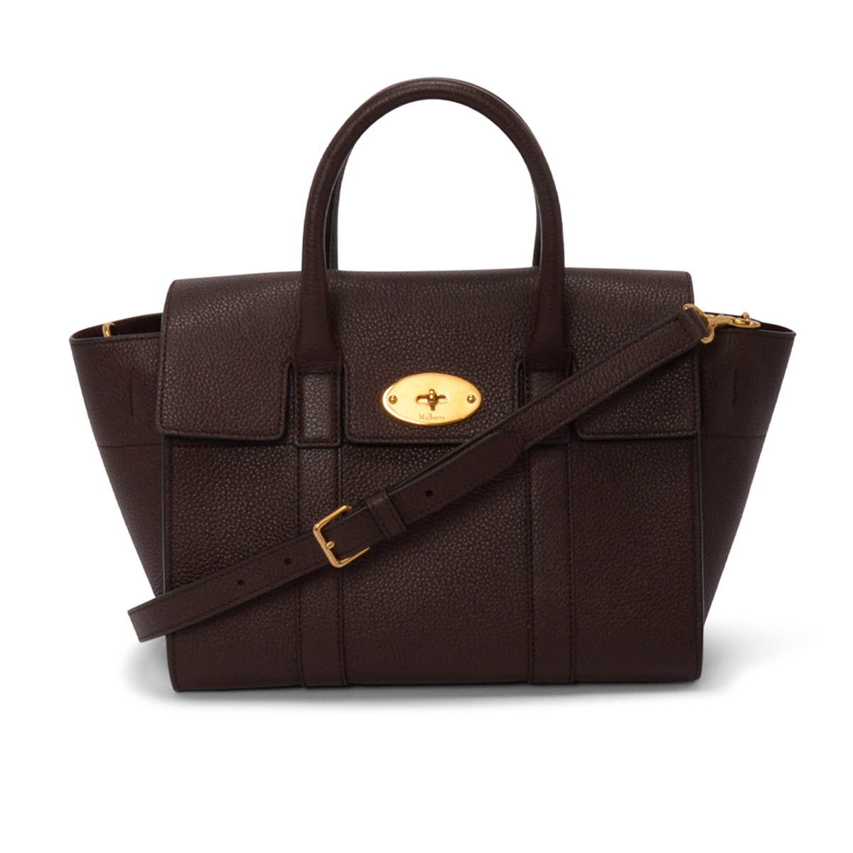 Mulberry Oxblood Classic Grain Small Bayswater With Strap