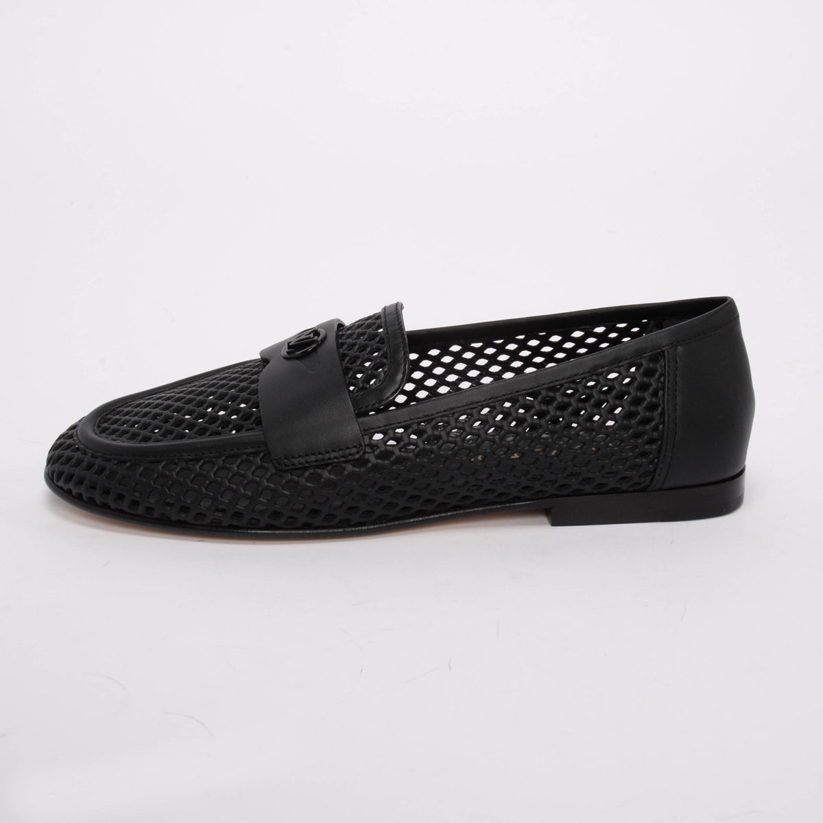 Louis Vuitton Black Perforated Calfskin Soho Flat Loafers 39