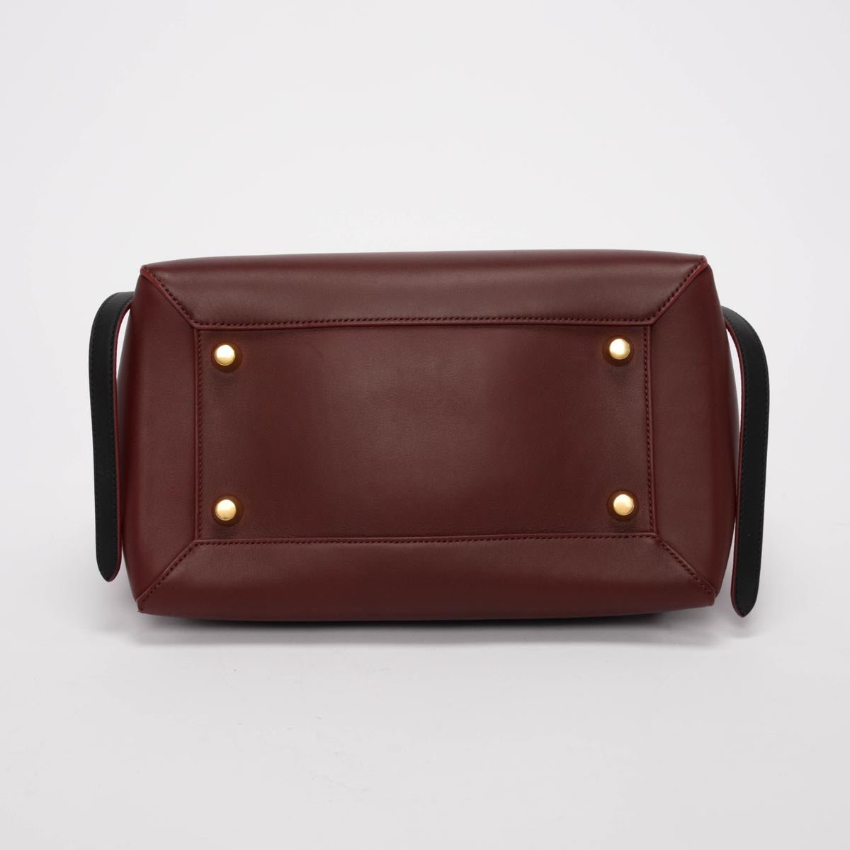 Celine Burgundy & Black Smooth Calfskin Belt Bag