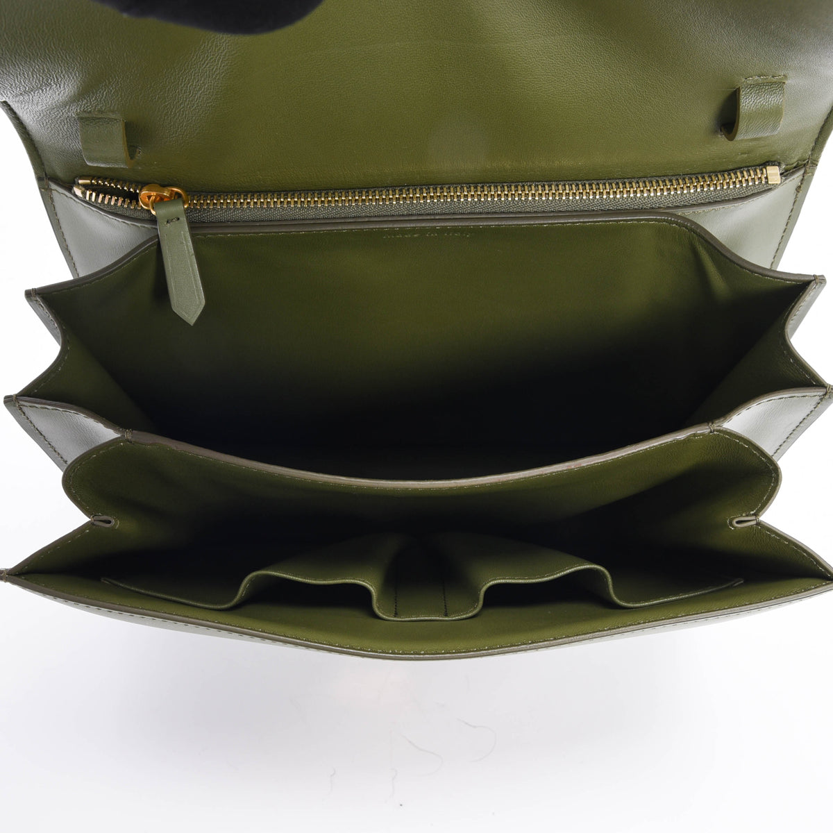 Celine Khaki Box Calf Classic Box Bag