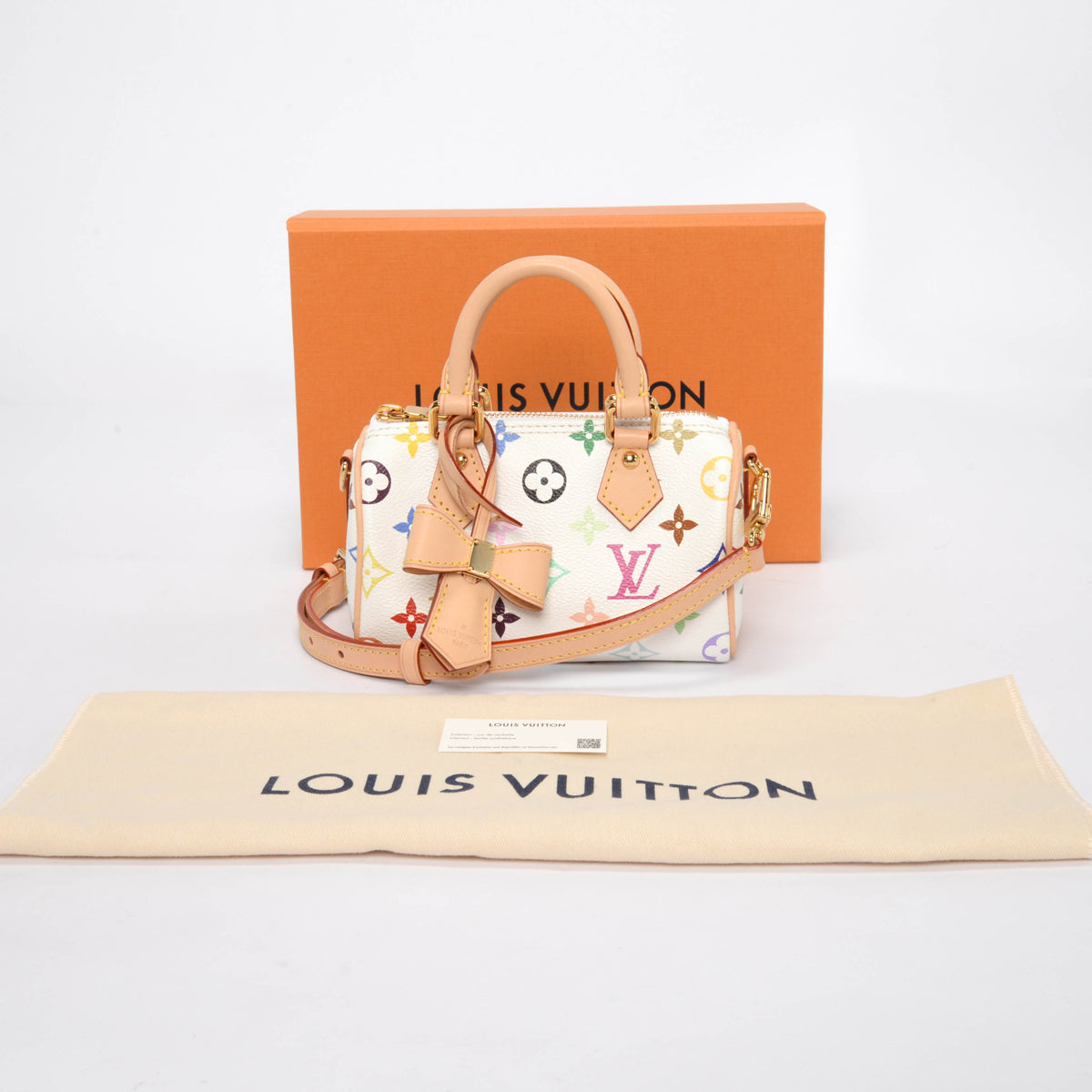 Louis Vuitton x TM White Multicolore Monogram Nano Speedy