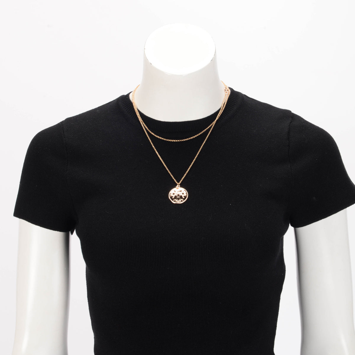 Hermes 18k Rose Gold Medium Model Ex-Libris Long Necklace