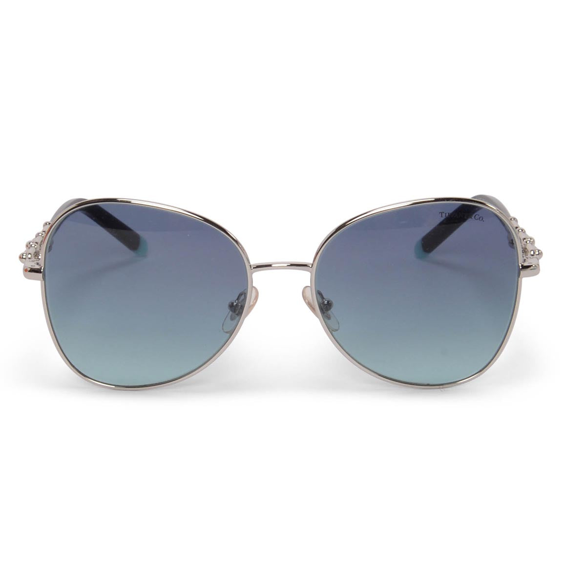 Tiffany & Co Silver & Blue Hardware Link Sunglasses