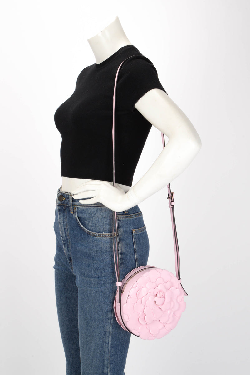 Valentino Pink Lambskin 03 Rose Edition Atelier Round Cross Body Bag