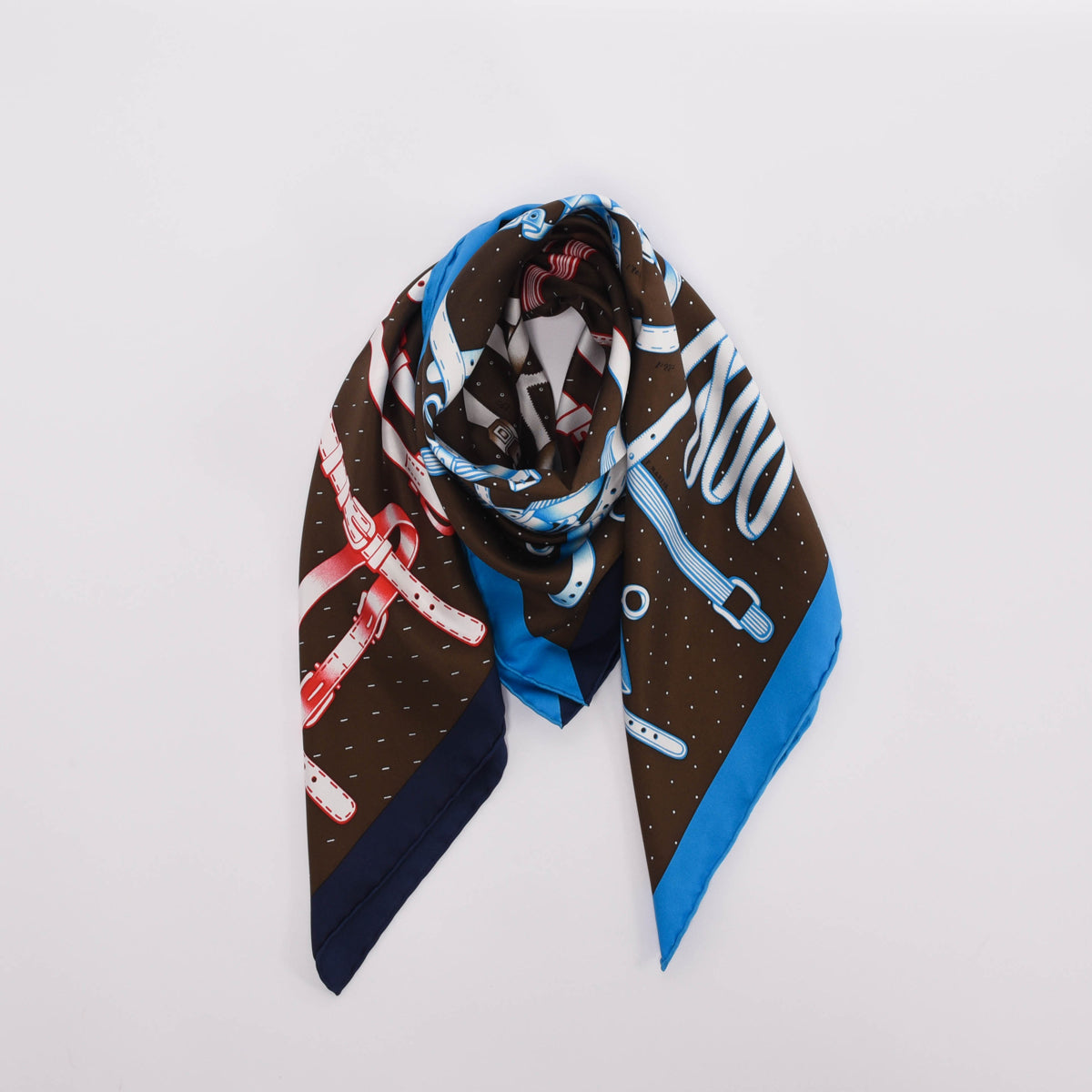 Hermes Bronze Silk Harnais de Timon Scarf 90