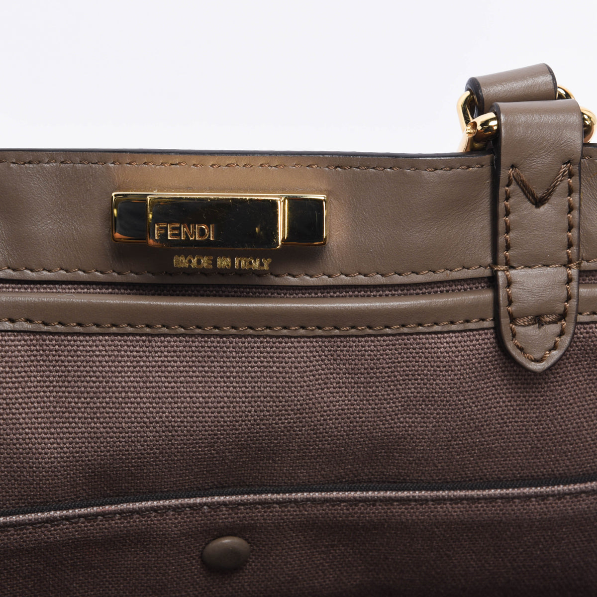 Fendi Taupe Canvas King FF Embroidered Medium Peekabo X- Tote
