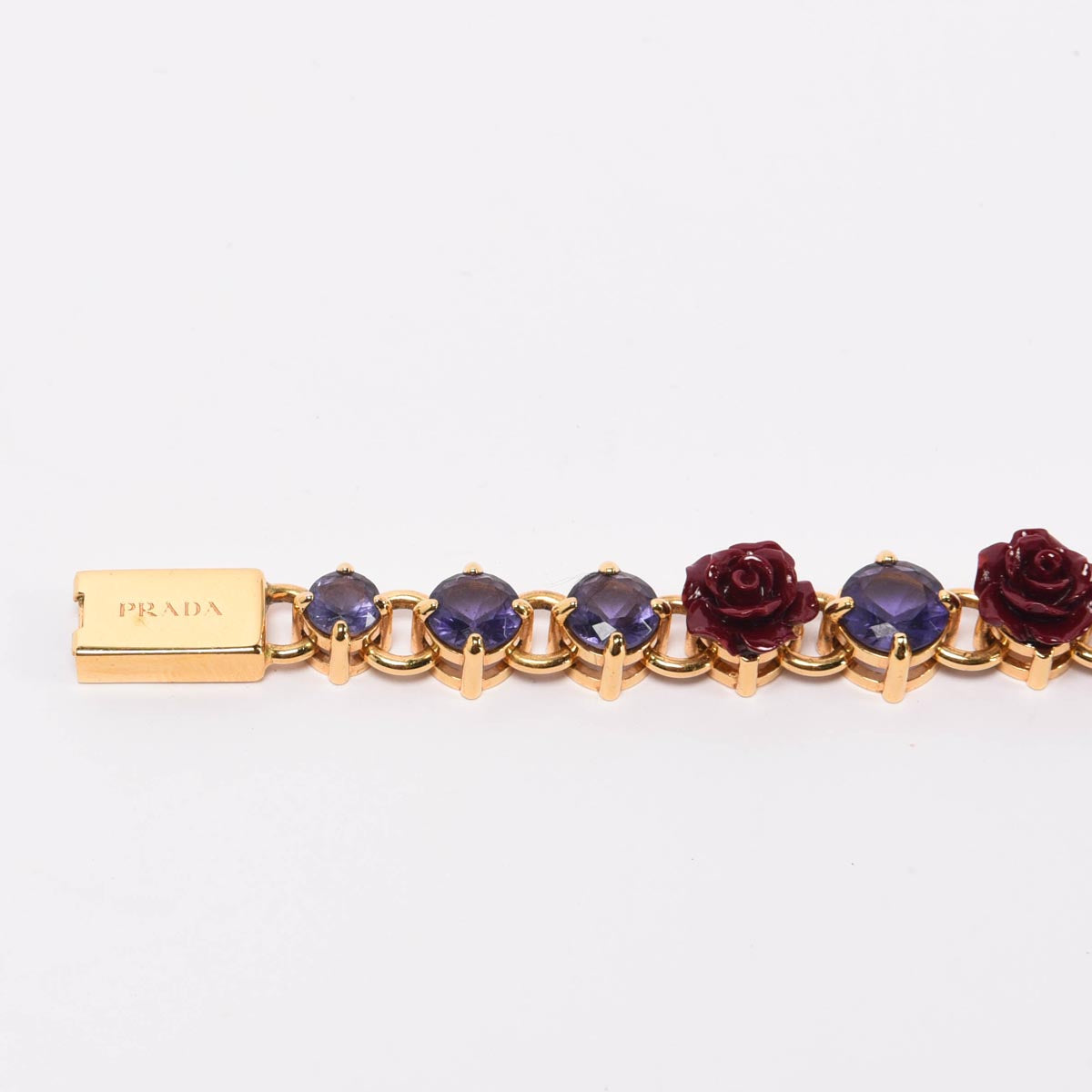 Prada Red & Purple Crystal Rose Bracelet
