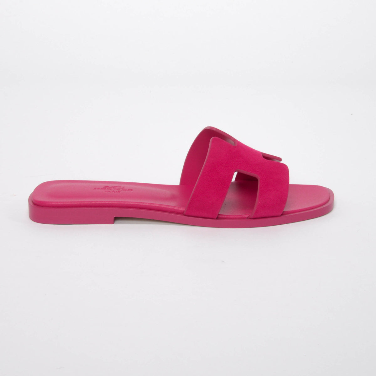 Hermes Rose Sakura Suede Oran Sandals 36