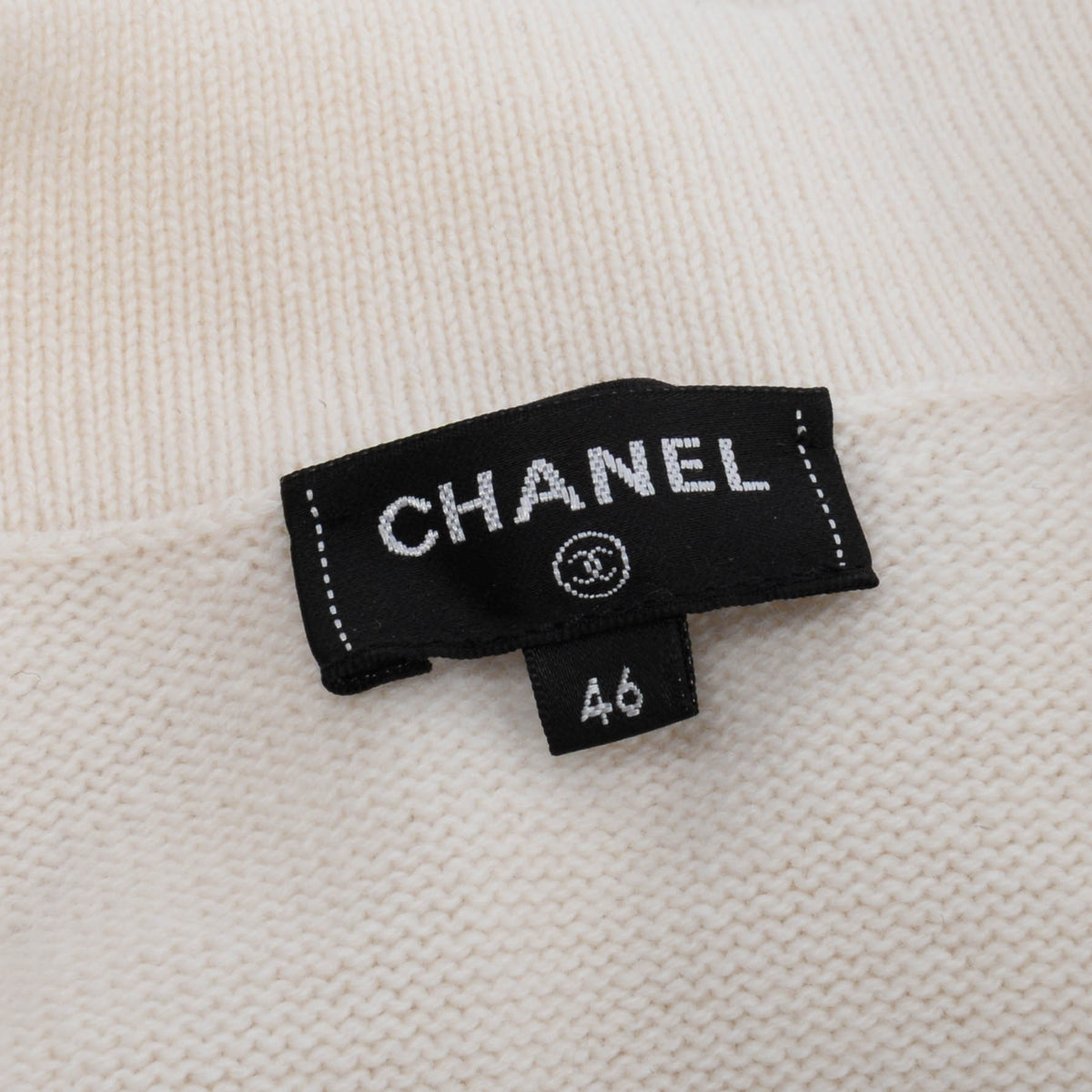 Chanel Cream Cashmere 22A Embellished Button Cardigan FR 46