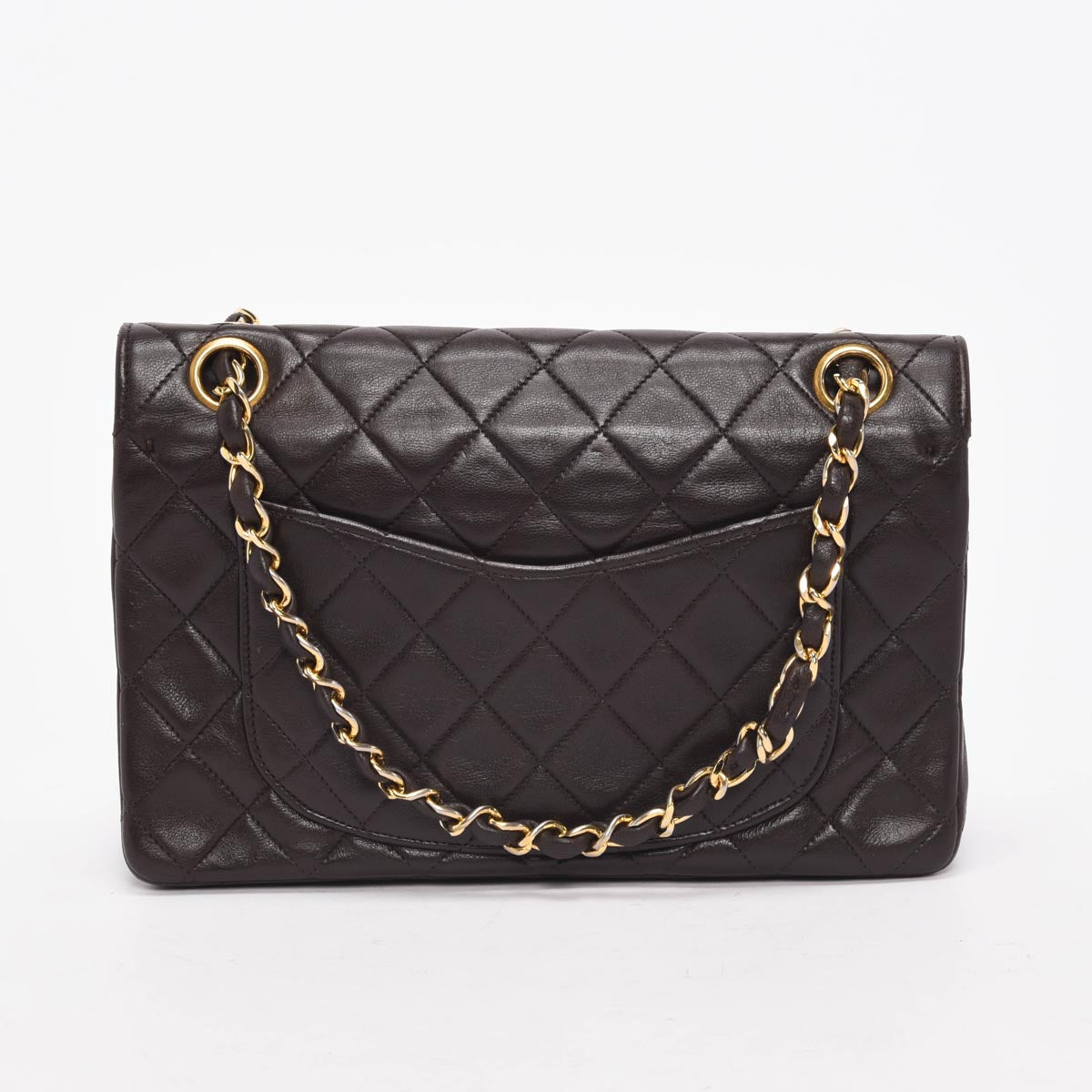 Chanel Vintage Brown Quilted Lambskin Small Flap Bag