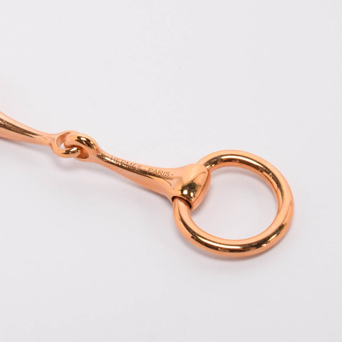 Hermes Rose Gold Plated Brass Mini Mors Twilly Scarf Ring