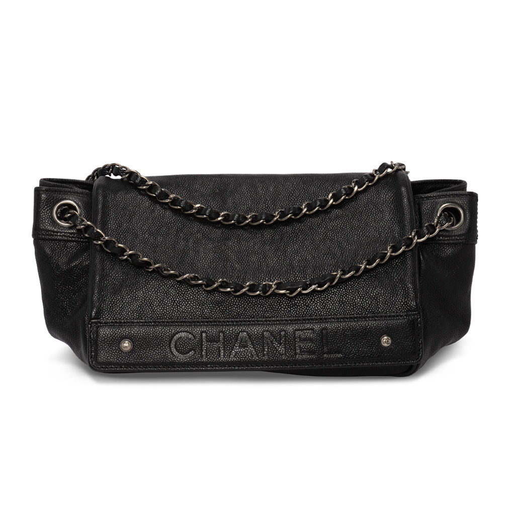 Chanel Black Caviar Outdoor Ligne Accordion Flap Bag