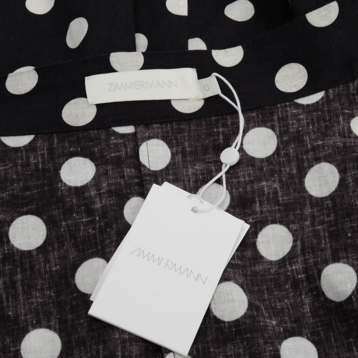 Zimmermann Black & White Linen Bellitude Wrap Skirt 0