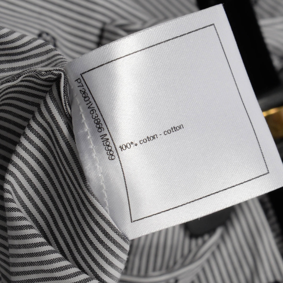 Chanel Blue Cotton CC Camelia Pinstripe Wrap Skirt