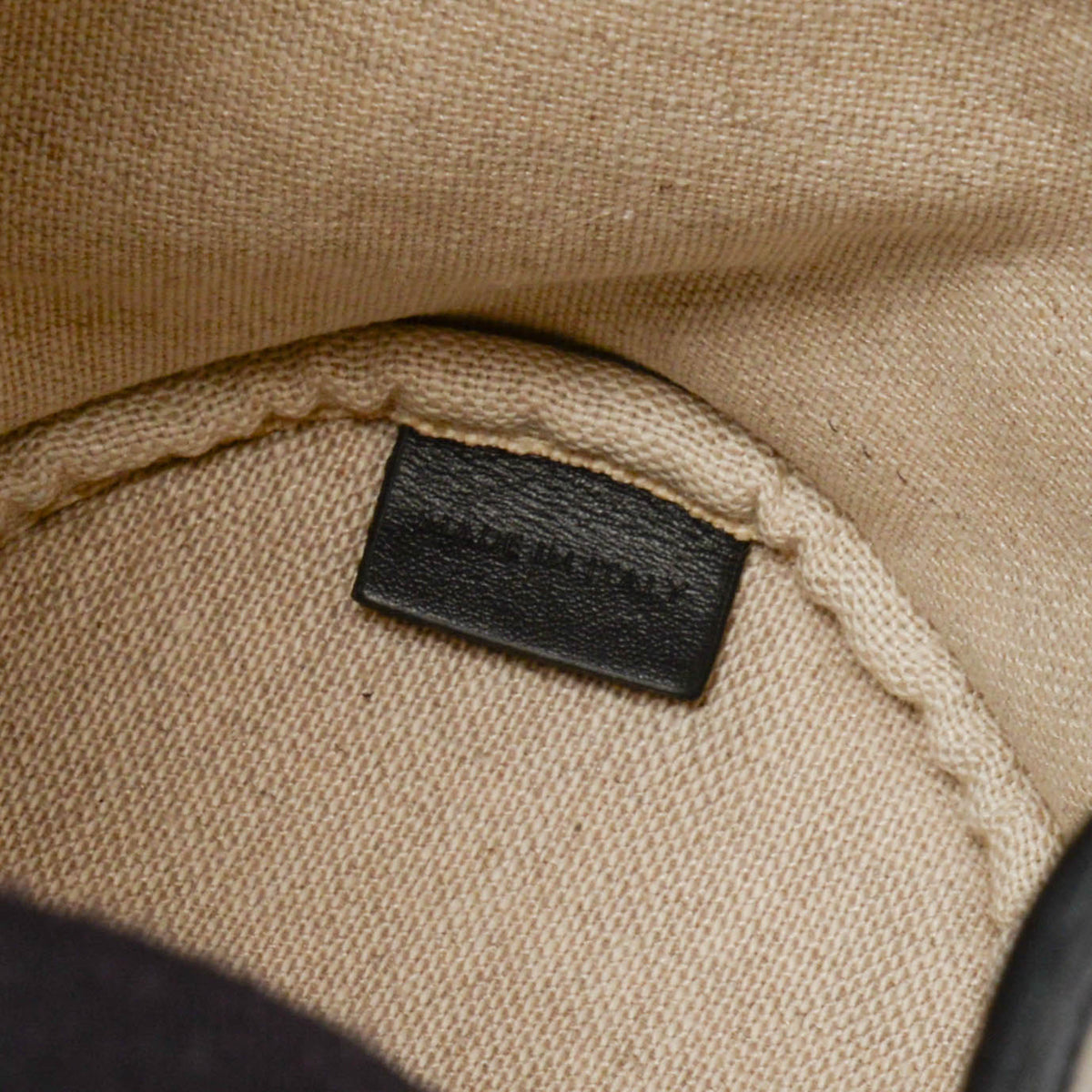 Celine Ecru & Black Triomphe Canvas Micro Drawstring Bucket Bag