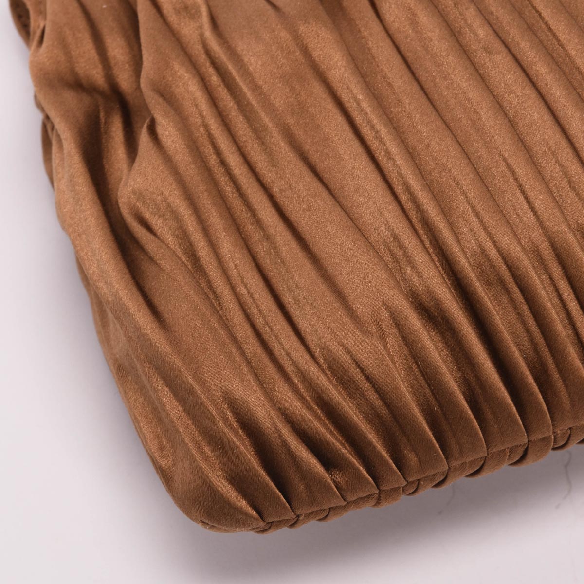 Bulgari Bronze Satin Plisse Clutch