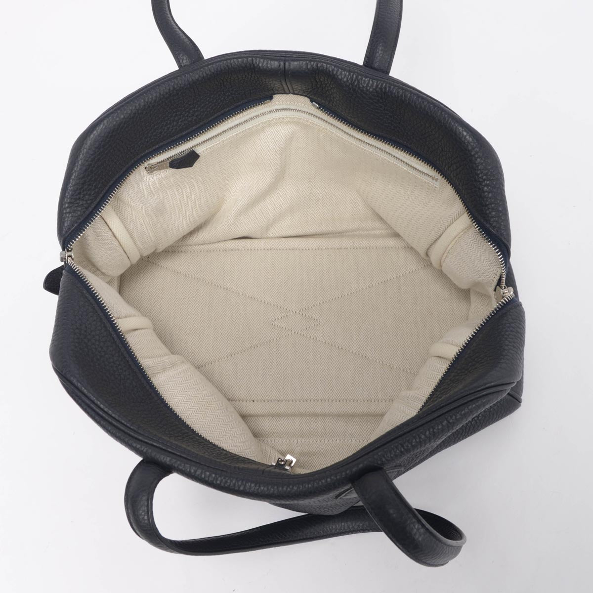 Hermes Dark Navy Clemence Leather Victoria II 35 Bag