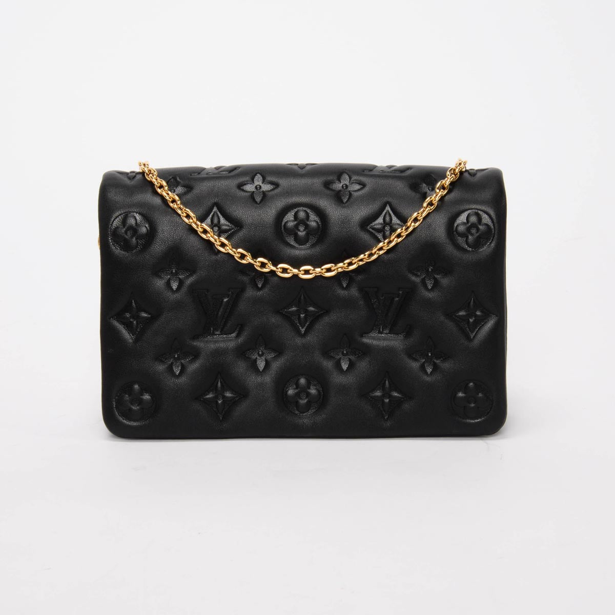 Louis Vuitton Black Monogram Lambskin Coussin Pochette