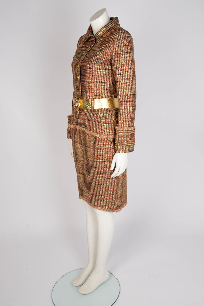 Chanel Metallic Tweed Paris to Egypt Skirt Suit