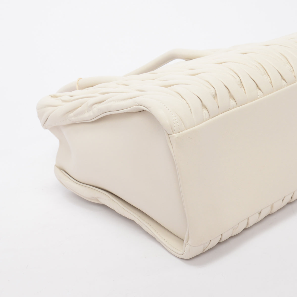 Miu Miu White Matelasse Small Tote