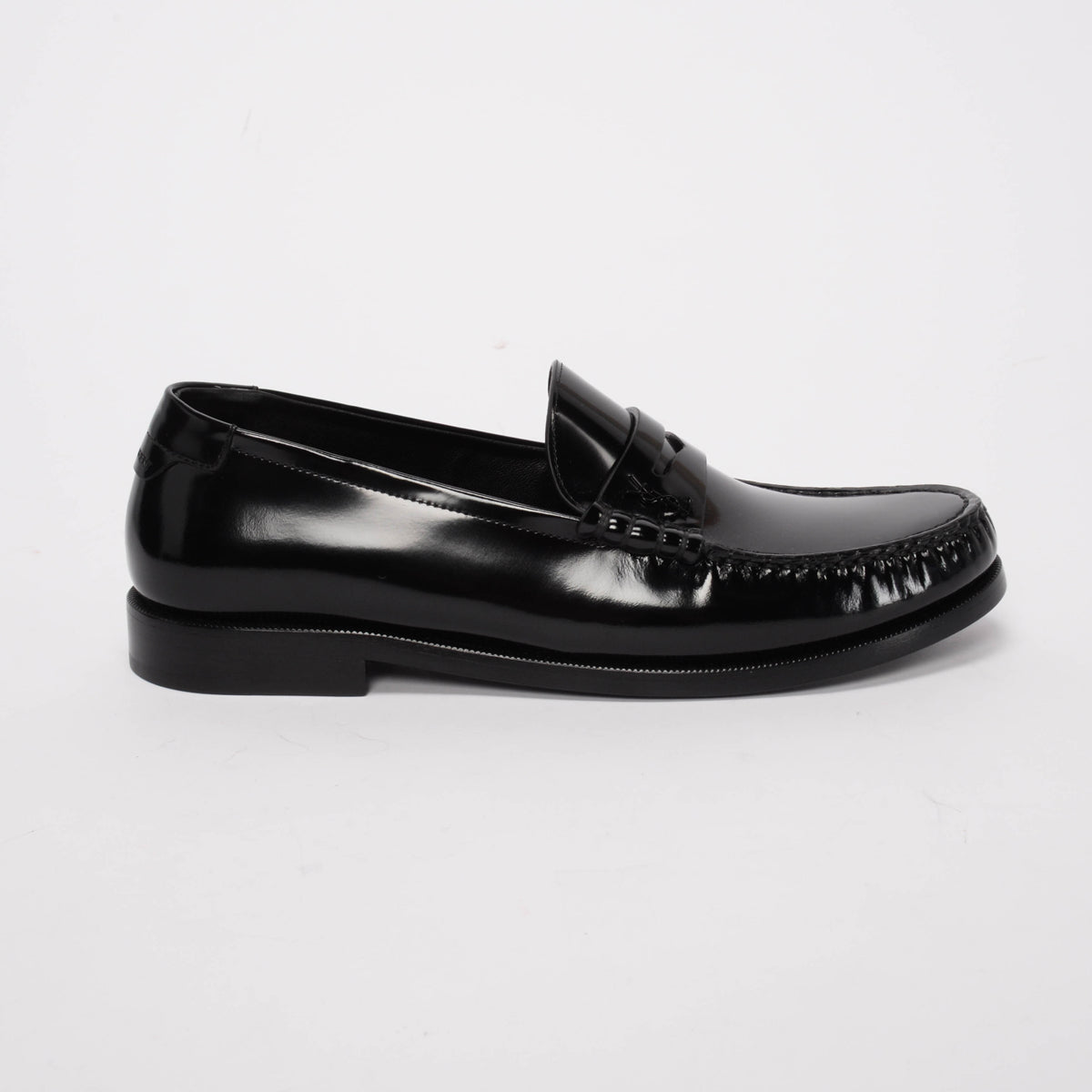 Saint Laurent Black Shiny Calfskin Le Loafer 40