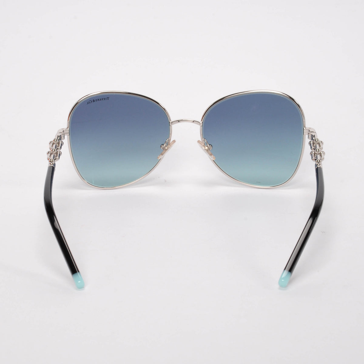 Tiffany & Co Silver & Blue Hardware Link Sunglasses