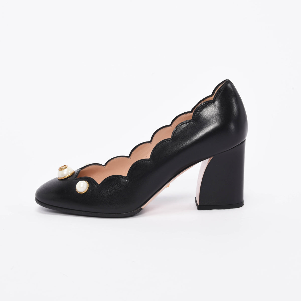 Gucci Black Pearl Embellished Willow Loafer Pumps 36