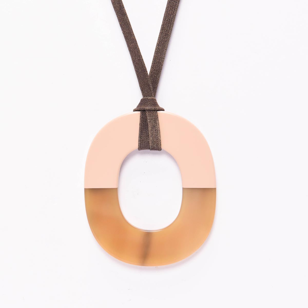 Hermes Khaki Lacquered Horn Isthme Pendant