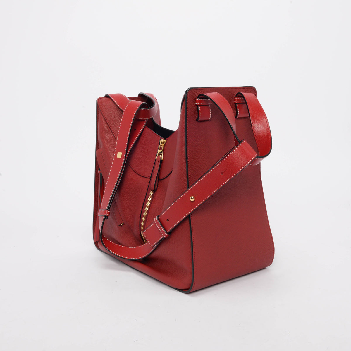 Loewe Dark Red Calfskin Medium Hammock Bag