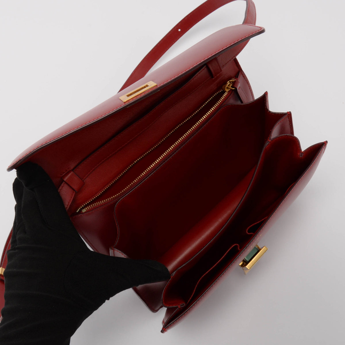 Celine Red Box Calf Classic Box Bag