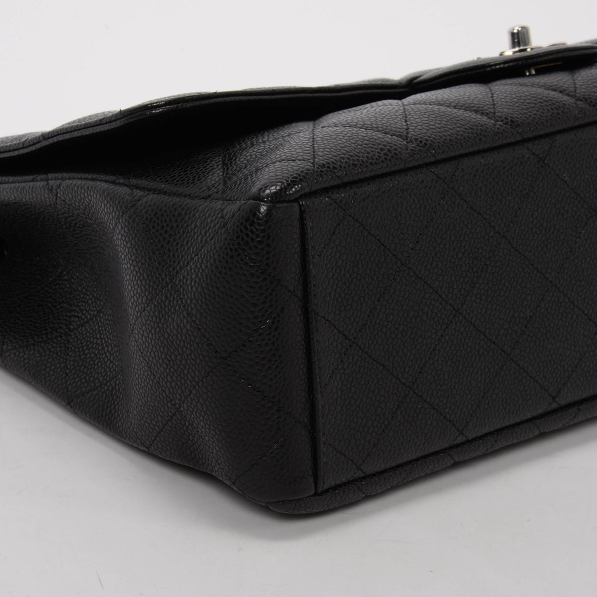 Chanel Black Quilted Caviar Jumbo Single Flap Bag