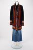Etro Multi Colour Chunky Knit Dragon Coat IT 44 - Blue Spinach