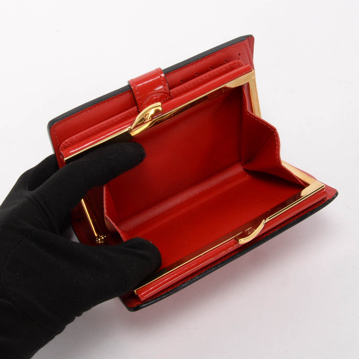 Louis Vuitton Rouge Grenadine Monogram Vernis French Purse Wallet