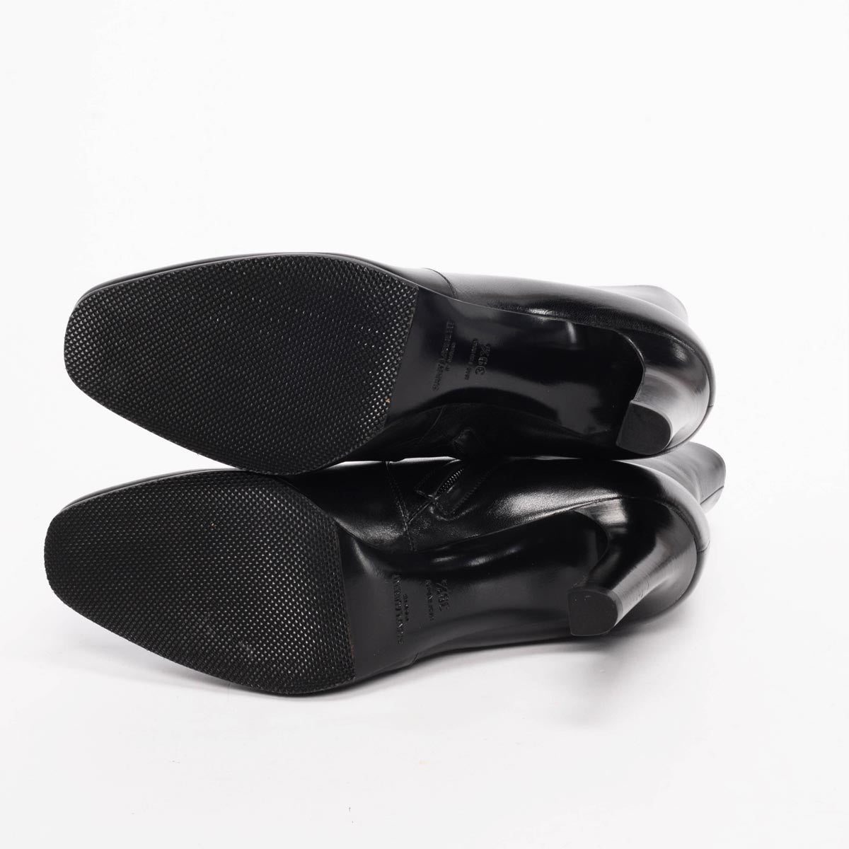 Saint Laurent Black Shiny Calfskin Jane Ankle Boots 39.5