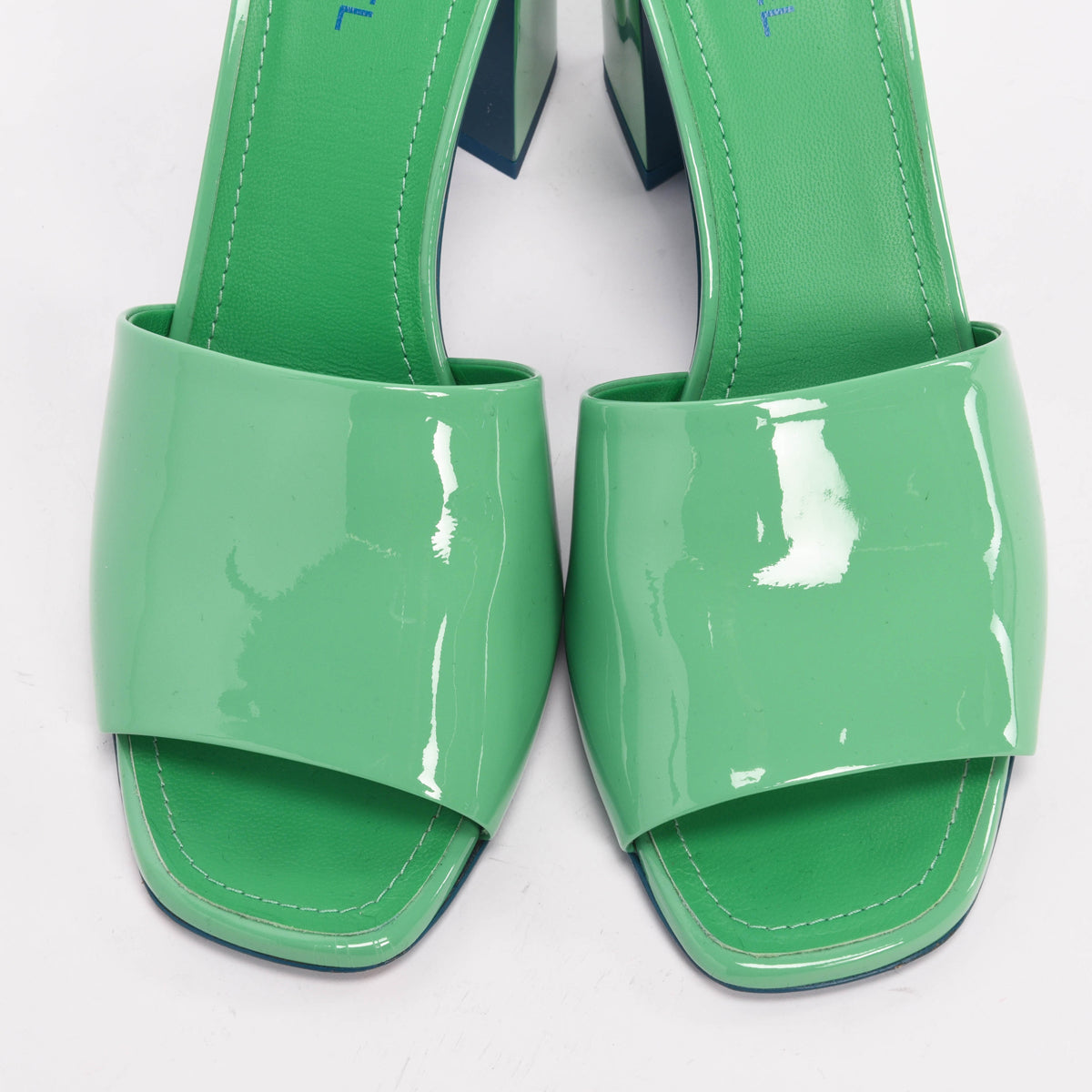 Chanel Green & Turquoise Patent CC Mules 40