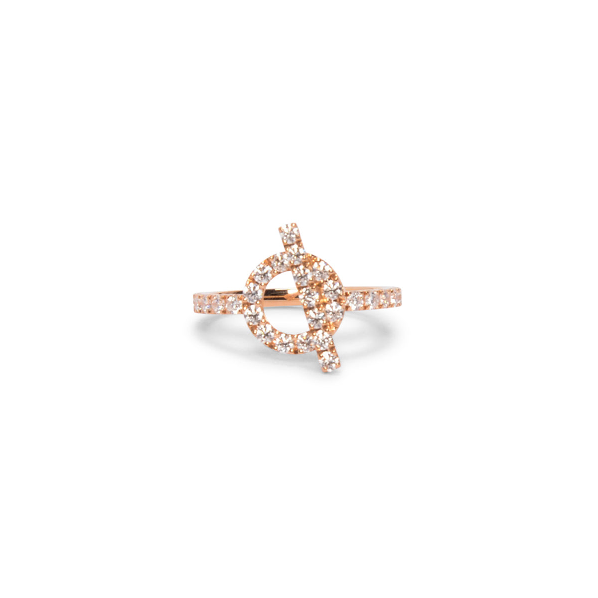Hermes 18k Rose Gold & Diamond Finesse Ring