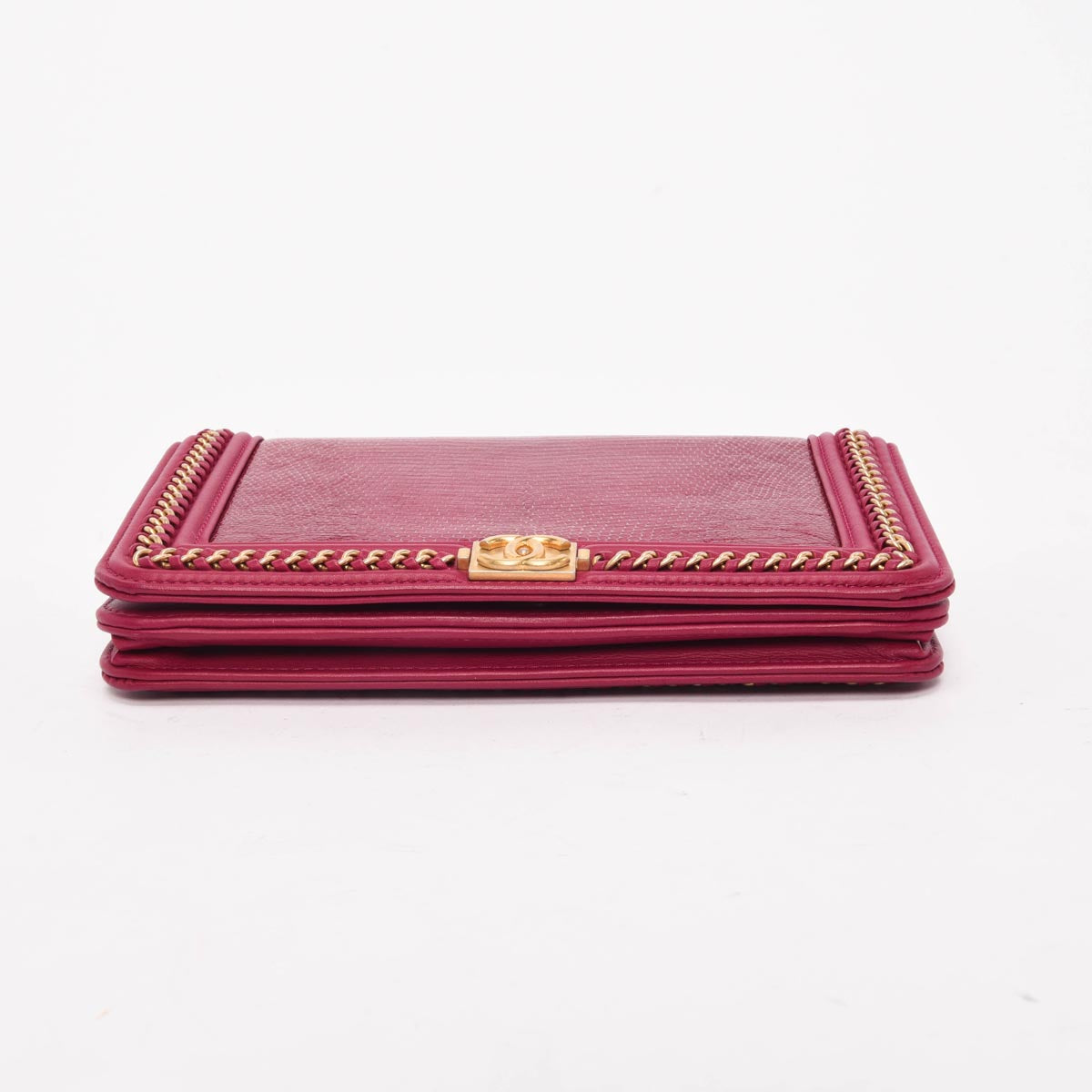 Chanel Magenta Lizard & Lambskin Chain Around Boy WOC