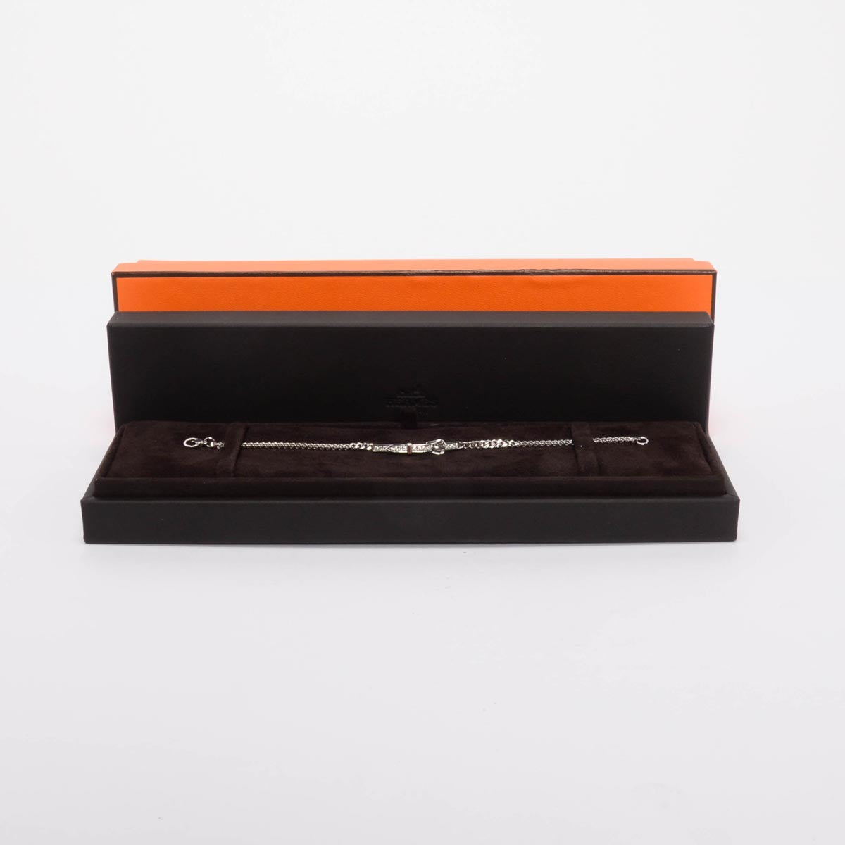 Hermes White Gold & Diamond Etriviere Bracelet