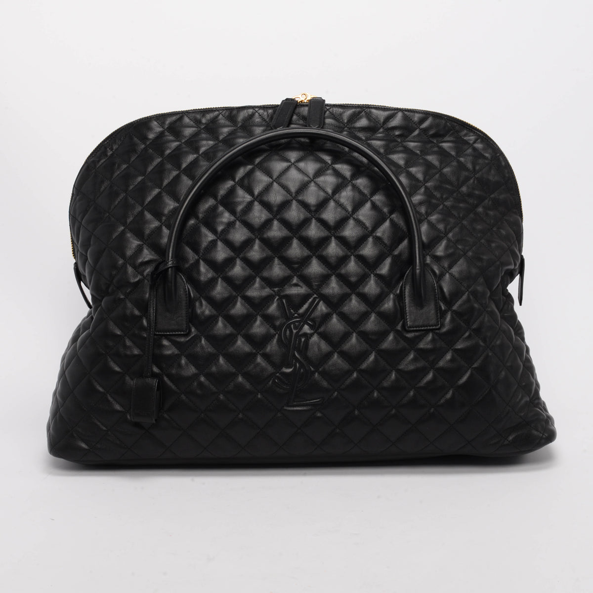 Saint Laurent Black Quilted Calfskin ES Giant Travel Bag