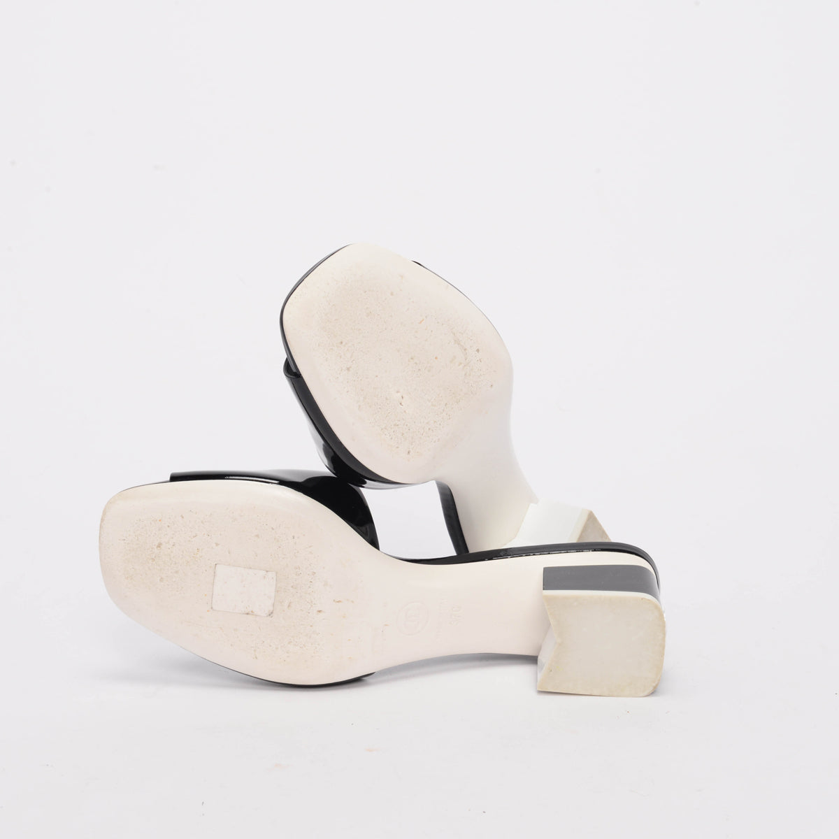 Chanel Black Patent CC Mules 37
