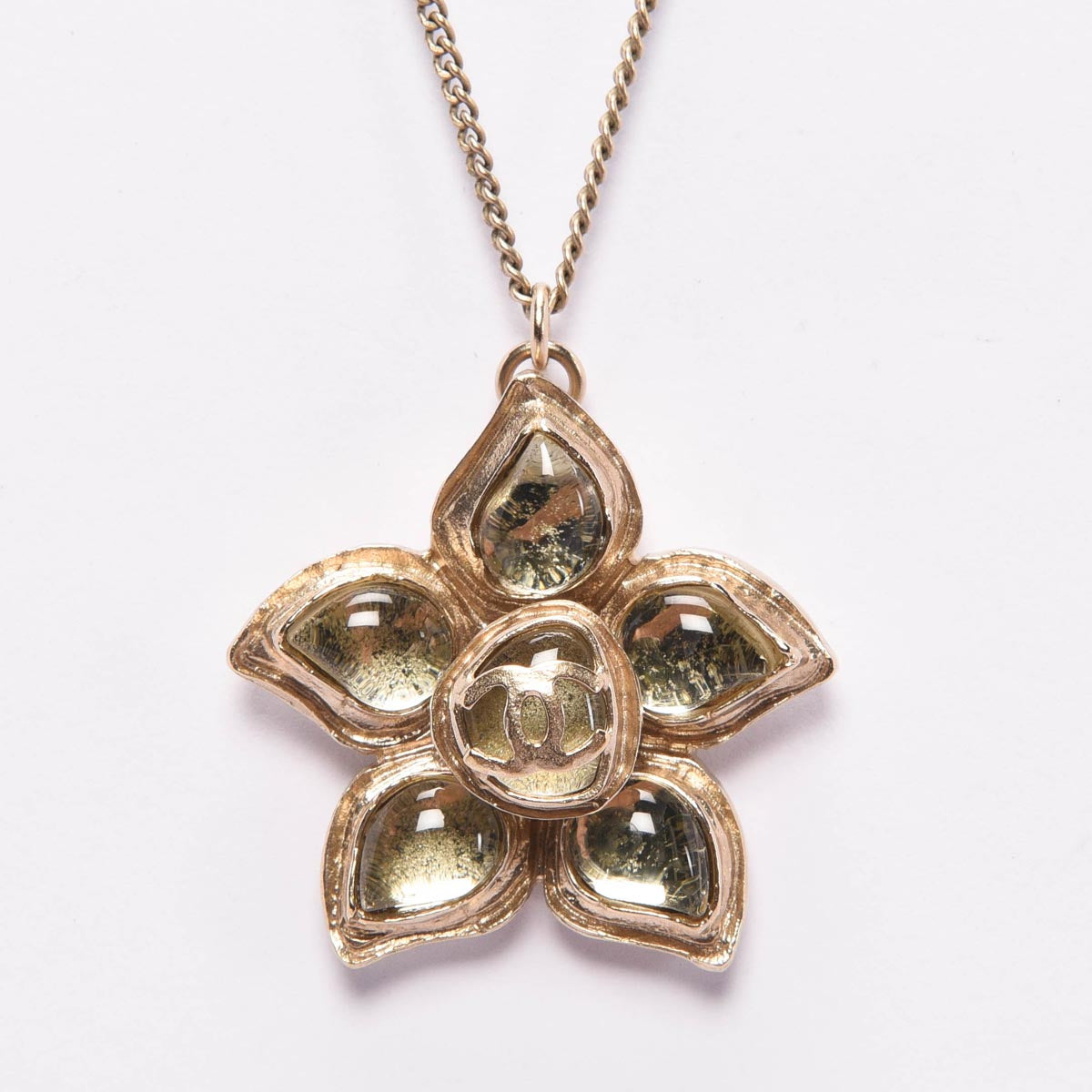 Chanel Light Gold Gripoix Paris-Bombay Camellia Necklace