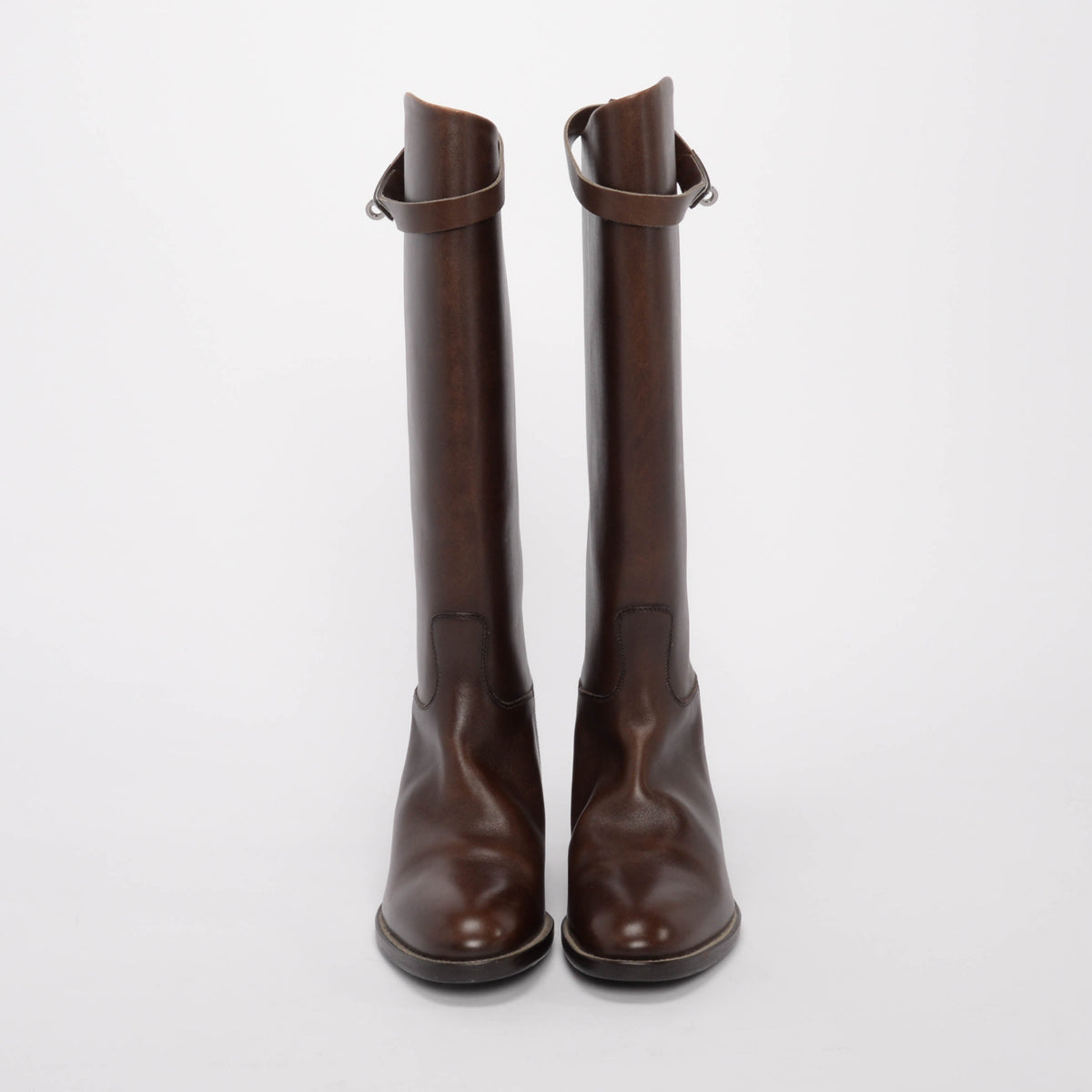 Hermes Chocolat Box Calf Jumping Boots 36