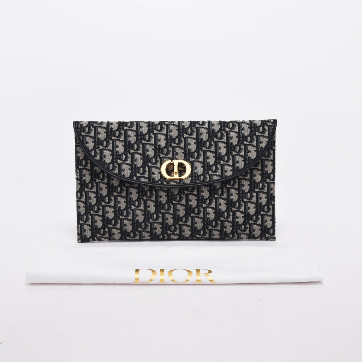 Dior Navy Oblique Jacquard 30 Montaigne Avenue Pouch