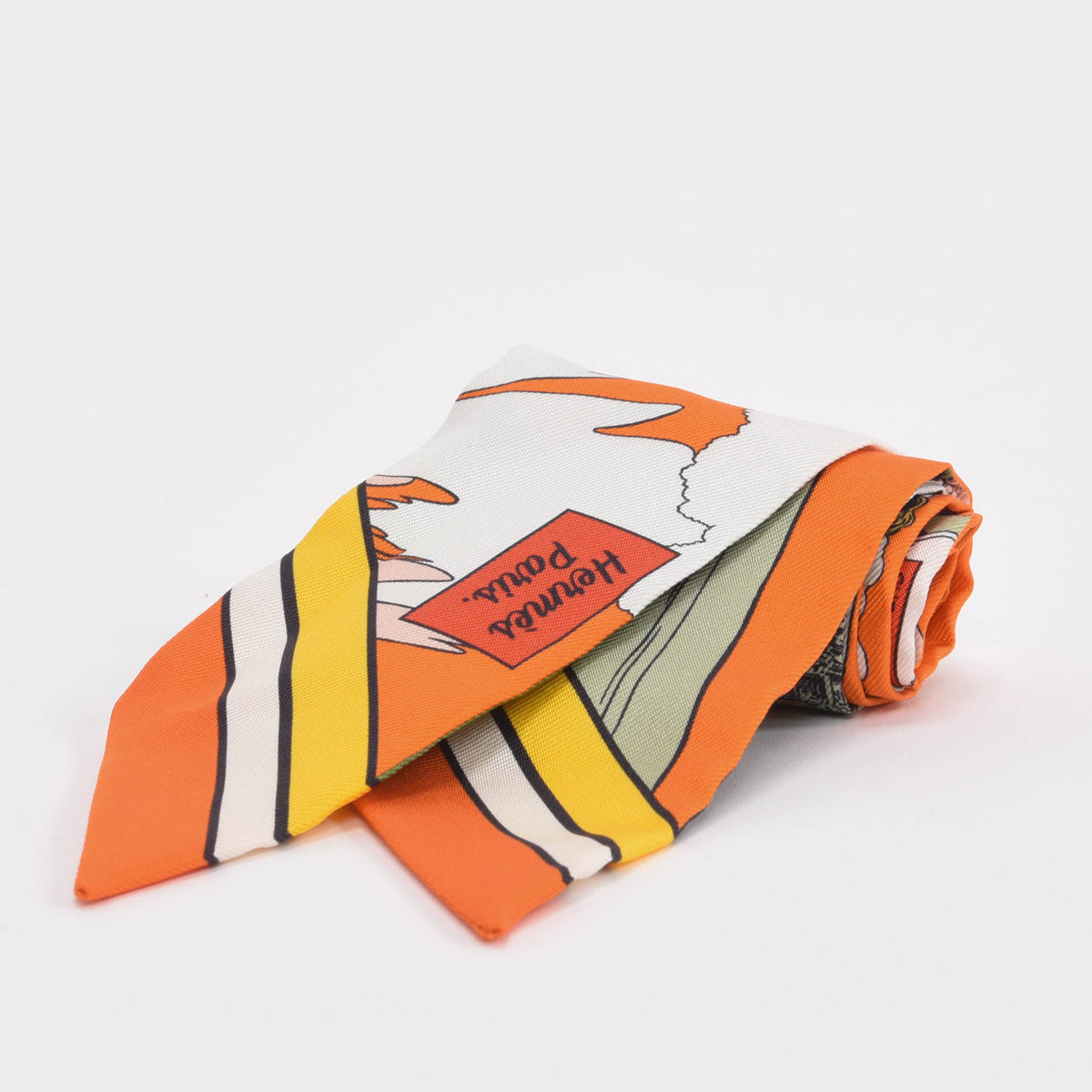 Hermes Orange Silk Wow Twilly