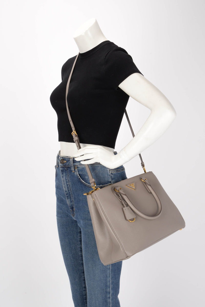Prada Argilla Saffiano Lux Large Galleria Tote